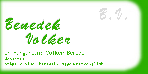 benedek volker business card
